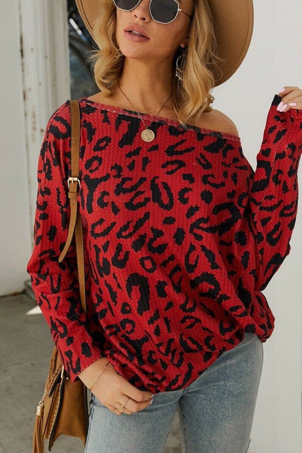 The Best Women Ladies Leopard Print Long Sleeve Loose Casual Tops Autumn Winter Warm Pullover Sweatshirt Blouse Sweater Online - Takalr