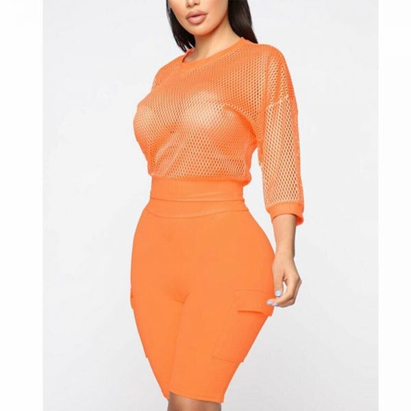 The Best Women Ladies Long Sleeve Mesh Perspective Summer Clubwear Solid Casual Crew Neck Stretchy Top Blouse Online - Takalr