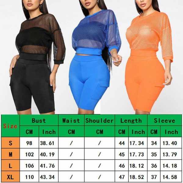 The Best Women Ladies Long Sleeve Mesh Perspective Summer Clubwear Solid Casual Crew Neck Stretchy Top Blouse Online - Takalr