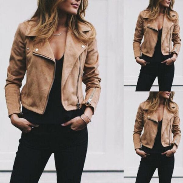 The Best Women Ladies Long Sleeve Waterfall Cardigan Blazer Coat Open Front Suede Jacket Zip Up Biker Casual Tops Clothes Online - Takalr