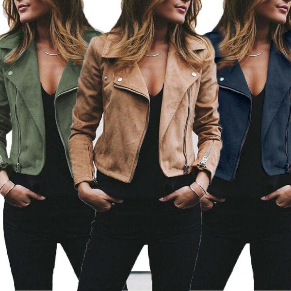 The Best Women Ladies Long Sleeve Waterfall Cardigan Blazer Coat Open Front Suede Jacket Zip Up Biker Casual Tops Clothes Online - Takalr