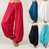 The Best Women Ladies Loose Solid Bandage Hippie Aladdin Long Pants Gypsy Harem Trousers Casual Baggy Loose Trousers Online - Takalr