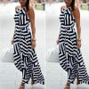 The Best Women Ladies Maxi Boho Floral Long Dress Casual Summer Beach Long Dress Striped Sleeveless High Waist Dress New arrival Sundress Online - Takalr