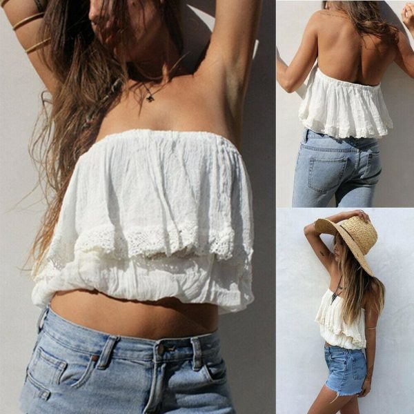 The Best Women Ladies Off Shoulder Boob Elastic Tube Tops Blouse Cami Tops Online - Takalr