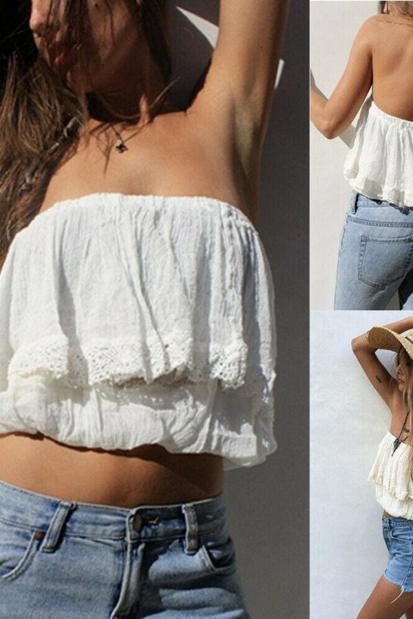 The Best Women Ladies Off Shoulder Boob Elastic Tube Tops Blouse Cami Tops Online - Takalr