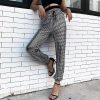 The Best Women Ladies Plaid Hip Hop Dance Combat Cargo Jersey Trousers High Waist Loose Glitter Long Pants Online - Takalr