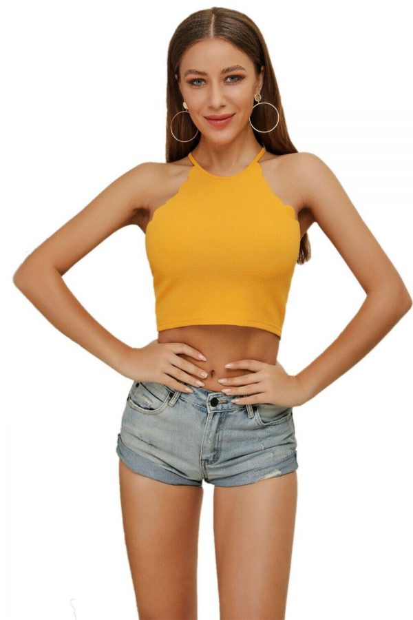 The Best Women Ladies Sexy Casual Tank Top Vest Blouse Sleeveless Summer Solid Crop Top Shirt Cami Top Beach Women Clothing Online - Takalr