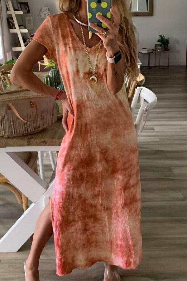 The Best Women Ladies Short Sleeve Bohemia Long Maxi Dress Fashion Summer Beach Party Casual Long Loose Holiday Sundress Online - Takalr