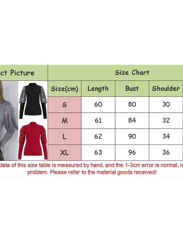 The Best Women Ladies Sparkly Sequins Puff Sleeve Tops Autumn Wionter Casual Clubwear Party Sweater Pullover Tops Shirt Online - Takalr