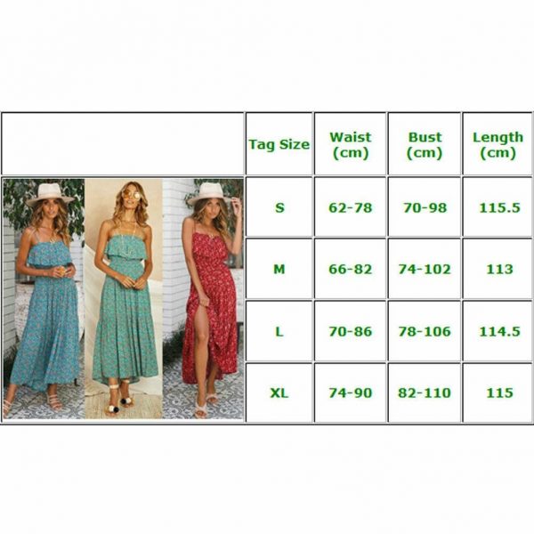 The Best Women Ladies Summer Boho Floral Sleeveless Casual High Waist Long Maxi Dress Party Beach Dress Sundress Online - Takalr