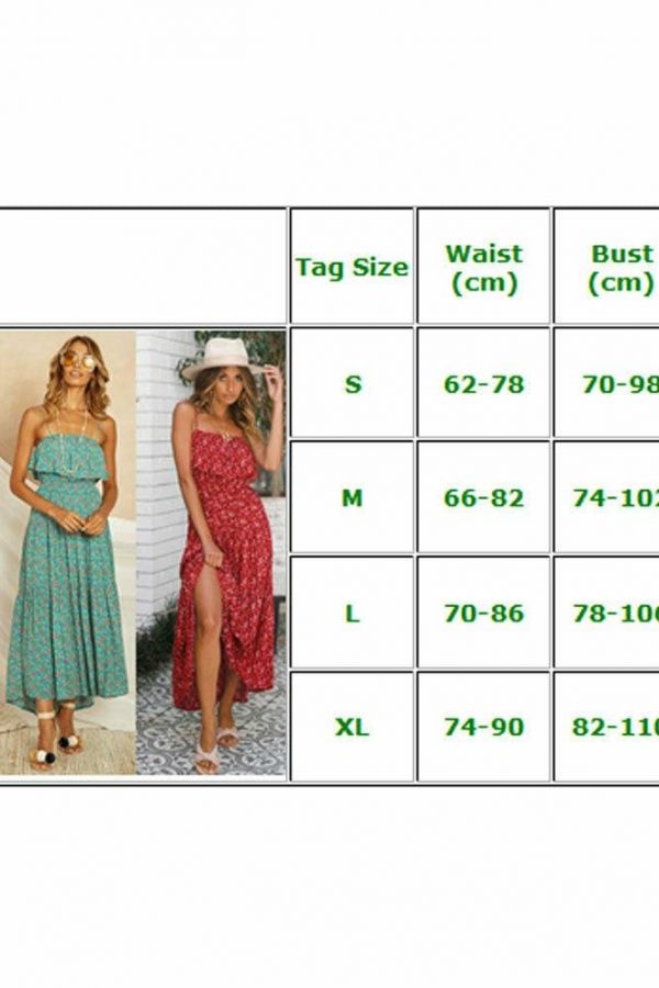 The Best Women Ladies Summer Boho Floral Sleeveless Casual High Waist Long Maxi Dress Party Beach Dress Sundress Online - Takalr