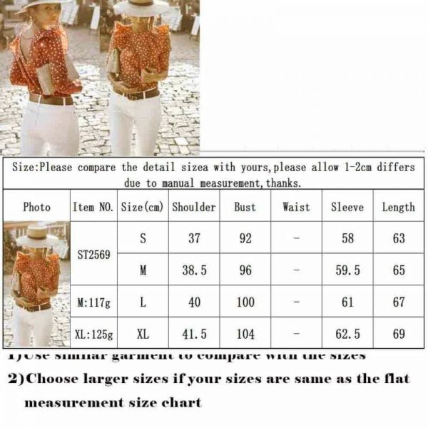 The Best Women Ladies Summer Loose Tops Long Sleeve Dot Print Ruffles Slim Solid Casual Backless Boho T-Shirts Tops Fashion Clothes Online - Takalr