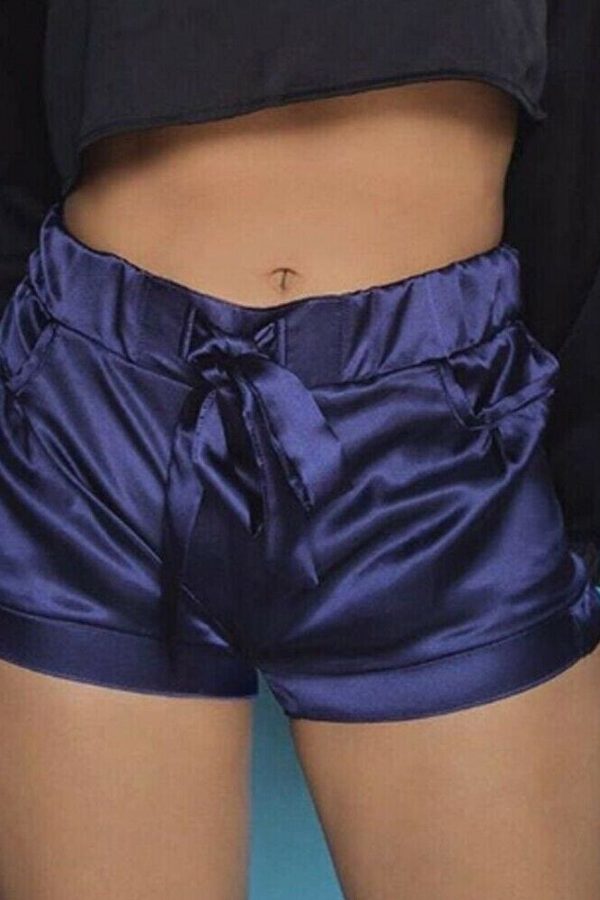 The Best Women Ladies Summer Mini Beach Casual Shorts Hot Sexy High Waist Pocket Satin Shorts New Fashion Casual Solid Soft Shorts Online - Takalr