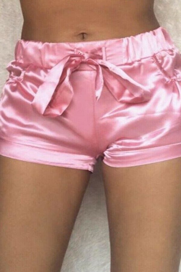 The Best Women Ladies Summer Mini Beach Casual Shorts Hot Sexy High Waist Pocket Satin Shorts New Fashion Casual Solid Soft Shorts Online - Takalr