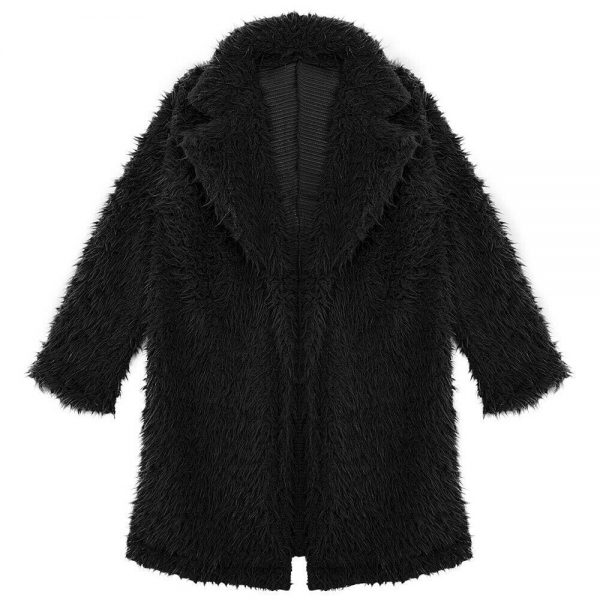 The Best Women Ladies Teddy Bear Lapel Coat Jacket Winter Warm Fur Lapel Thick Long Cardigan Casual Outwear Jacket Tops Streetwear Online - Takalr