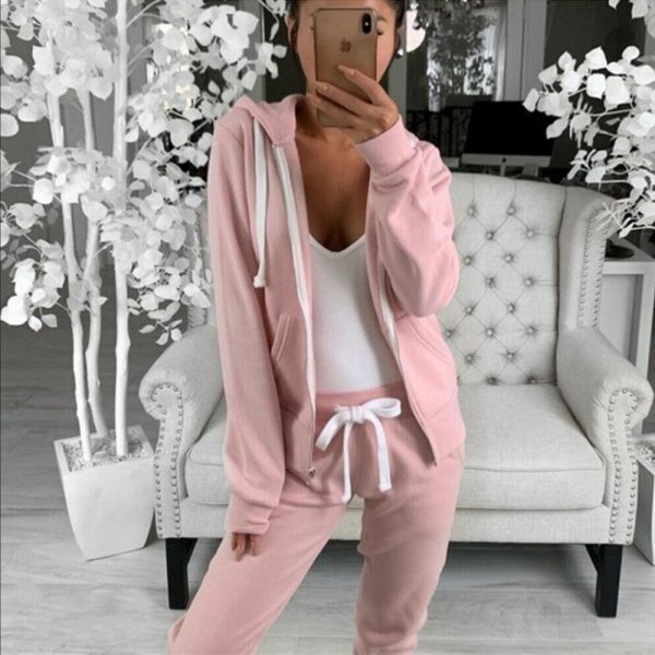 The Best Women Ladies Zipper Hooded Sweatshirt Long Sleeve Outwear Hoodie Plain Jacket Coat Tops Online - Takalr