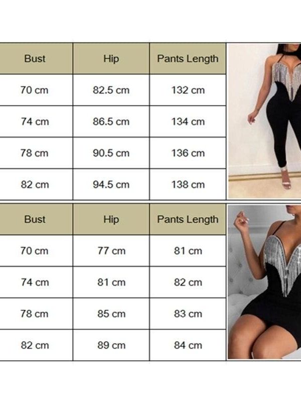 The Best Women Lady Sequin Jumpsuit Romper Bodycon Backless Clubwear Party Long Pant Trouser Black Tassels Dress Outfit Online - Takalr