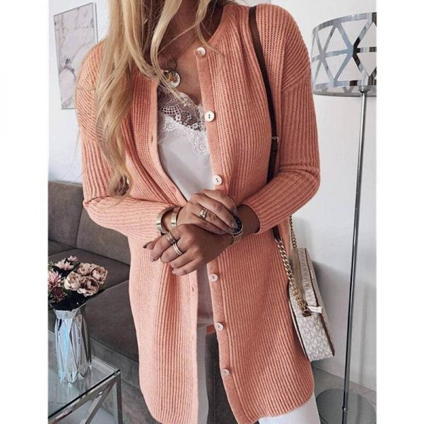 The Best Women Lady Winter Warm Casual Open Front Button Down Slim Cardigan Coats Baggy Long Sleeve Jumper Sweater Top Online - Takalr