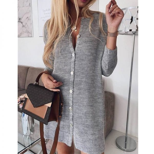 The Best Women Lady Winter Warm Casual Open Front Button Down Slim Cardigan Coats Baggy Long Sleeve Jumper Sweater Top Online - Takalr