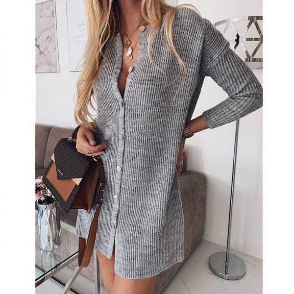 The Best Women Lady Winter Warm Casual Open Front Button Down Slim Cardigan Coats Baggy Long Sleeve Jumper Sweater Top Online - Takalr