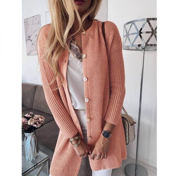 The Best Women Lady Winter Warm Casual Open Front Button Down Slim Cardigan Coats Baggy Long Sleeve Jumper Sweater Top Online - Takalr