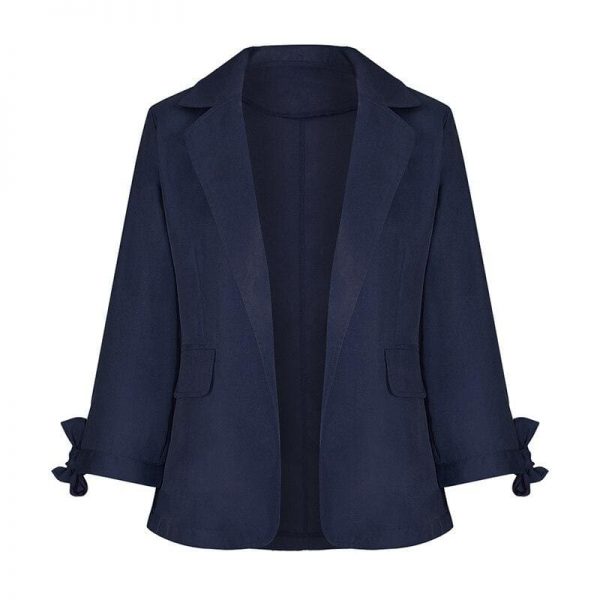 The Best Women Lapel Blazer Cardigan Long Sleeve Jacket Autumn Winter OL Ladies Work Casual Coat Outwear Business Suit Coat Online - Takalr