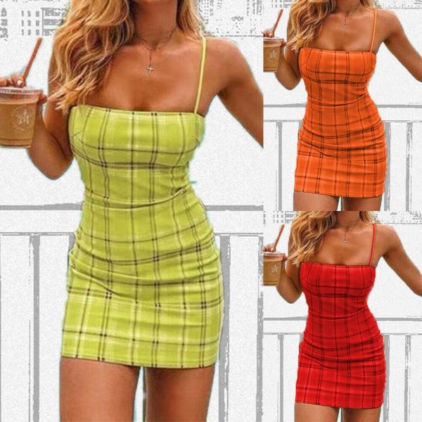 The Best Women Lattice Strap Sleeveless Summer Stretchy Package Hip Bodycon Holiday Mini Dress Sundress Online - Takalr