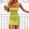 The Best Women Lattice Strap Sleeveless Summer Stretchy Package Hip Bodycon Holiday Mini Dress Sundress Online - Takalr