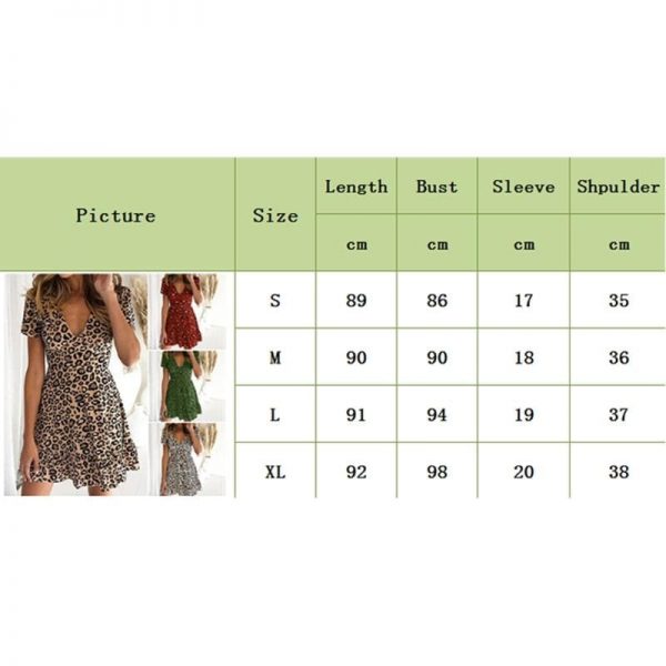 The Best Women Leopard Print Sexy V Neck Dress New Fashion Ladies Summer Beach Short Mini Dress Sundress Casual Short Sleeve Party Dress Online - Takalr