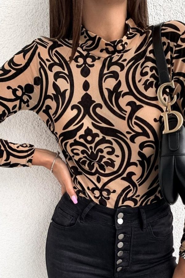 The Best Women Leopard Print Turtleneck Tops Autumn Long Sleeve Slim Basic Ladies T Shirt Party Fashion Korean Tops Female New Online - Takalr