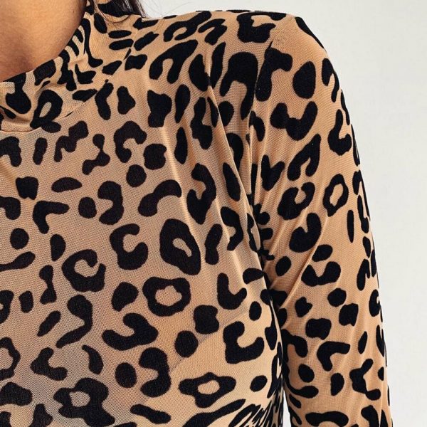 The Best Women Leopard Print Turtleneck Tops Autumn Long Sleeve Slim Basic Ladies T Shirt Party Fashion Korean Tops Female New Online - Takalr