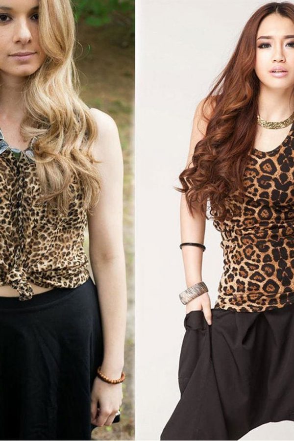 The Best Women Leopard Vest Top Sleeveless Tank Tops Casual Sweatshirt Online - Takalr