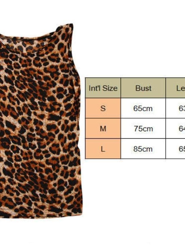 The Best Women Leopard Vest Top Sleeveless Tank Tops Casual Sweatshirt Online - Takalr