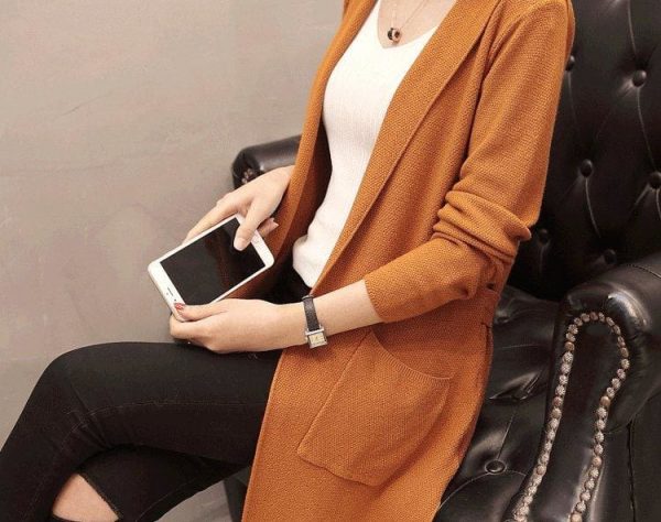 The Best Women Long Hooded Cardigan Autumn Pockets Long Women Sweater Cardigan Online - Takalr