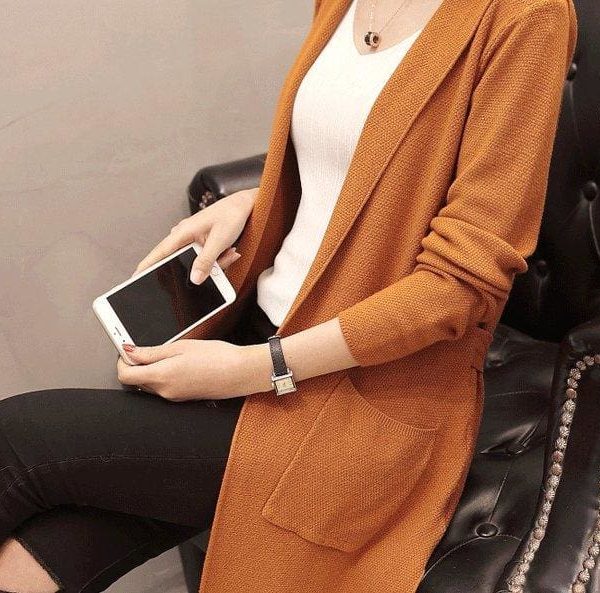 The Best Women Long Hooded Cardigan Autumn Pockets Long Women Sweater Cardigan Online - Takalr