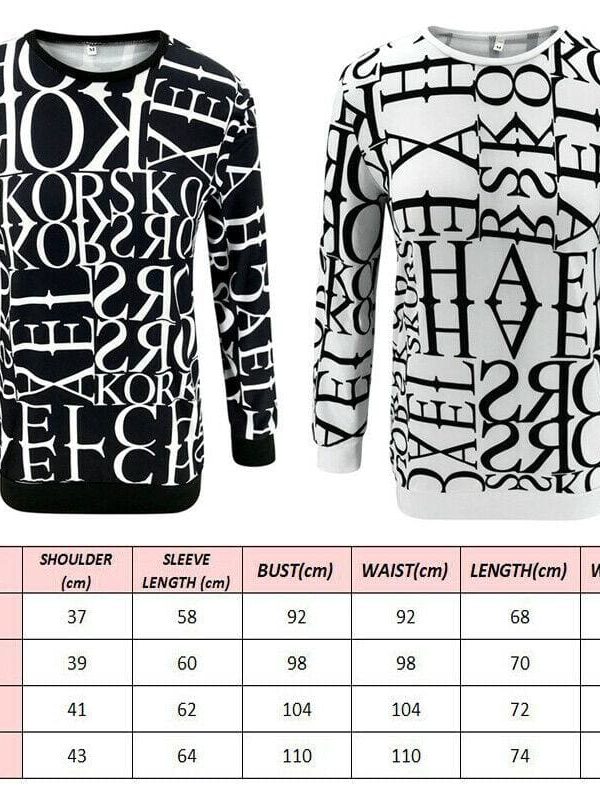 The Best Women Long Sleeve Blouse Shirt Crew Neck Letter Print Pullover Sweatshirt Loose Jumper Casual Autumn Winter Top Online - Takalr