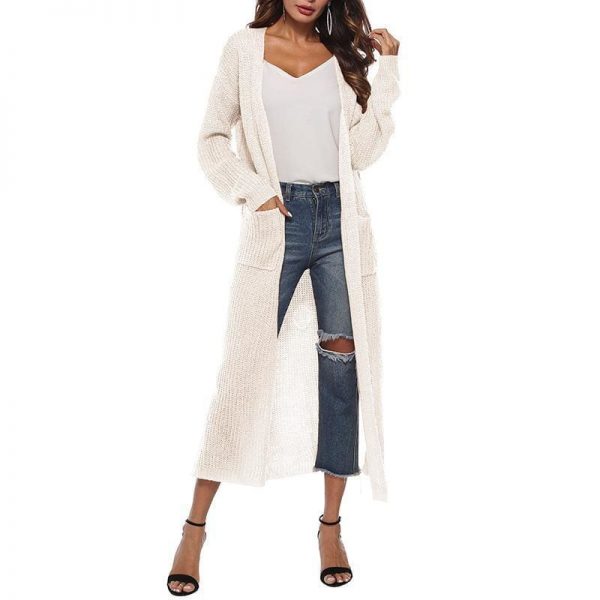 The Best Women Long Sleeve Cardigan Knit Tops Knitwear Autumn Coat Outwear Online - Source Silk