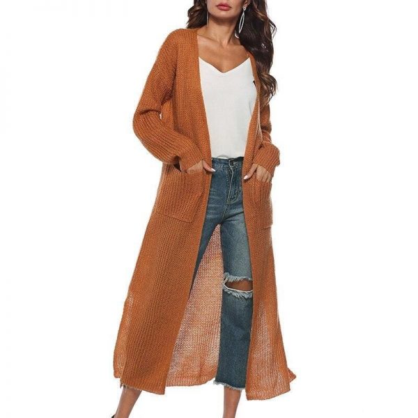 The Best Women Long Sleeve Cardigan Knit Tops Knitwear Autumn Coat Outwear Online - Source Silk