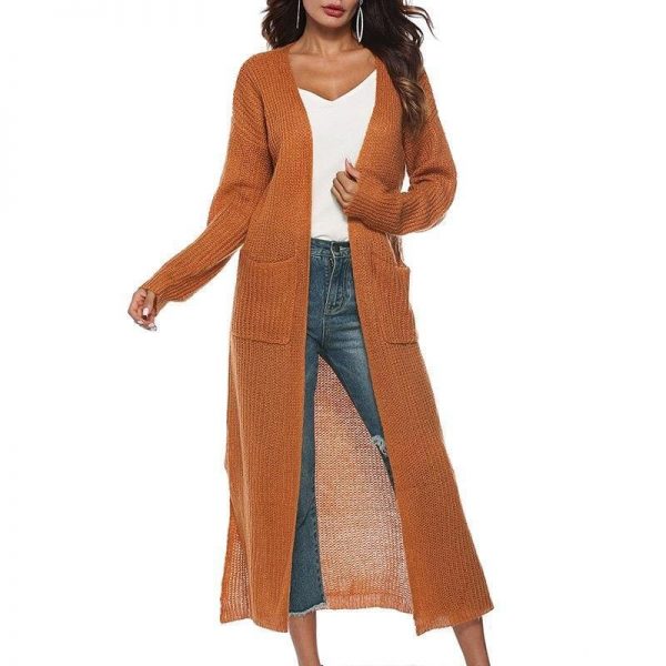 The Best Women Long Sleeve Cardigan Knit Tops Knitwear Autumn Coat Outwear Online - Source Silk