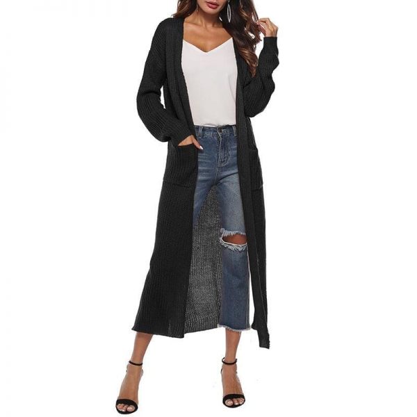 The Best Women Long Sleeve Cardigan Knit Tops Knitwear Autumn Coat Outwear Online - Source Silk