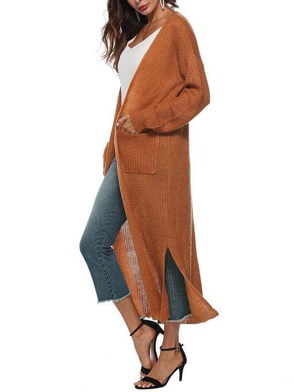 The Best Women Long Sleeve Cardigan Knit Tops Knitwear Autumn Coat Outwear Online - Source Silk