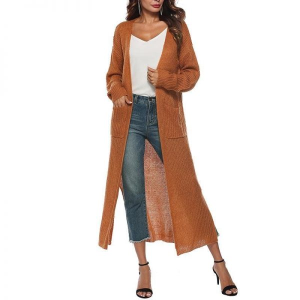 The Best Women Long Sleeve Cardigan Knit Tops Knitwear Autumn Coat Outwear Online - Source Silk