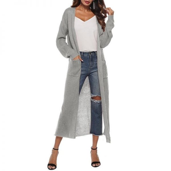 The Best Women Long Sleeve Cardigan Knit Tops Knitwear Autumn Coat Outwear Online - Source Silk