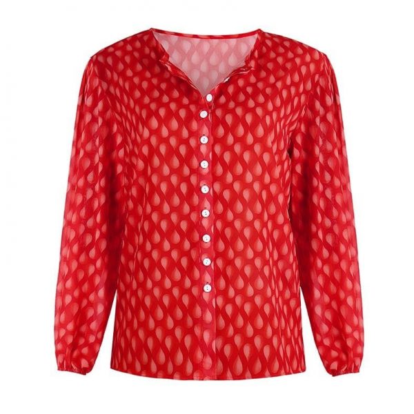 The Best Women Long Sleeve Casual Chiffon Blouse Shirt Ladies Loose Button Holiday Tops Shirt Streetwear Online - Takalr