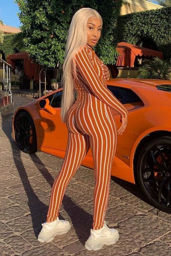 The Best Women Long Sleeve Striped Jumpsuit Romper Ladies Slim Fit Casual Clubwear Wide Leg Long Pants Outfits Online - Takalr