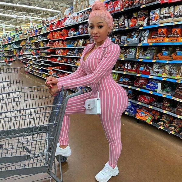 The Best Women Long Sleeve Striped Jumpsuit Romper Ladies Slim Fit Casual Clubwear Wide Leg Long Pants Outfits Online - Takalr