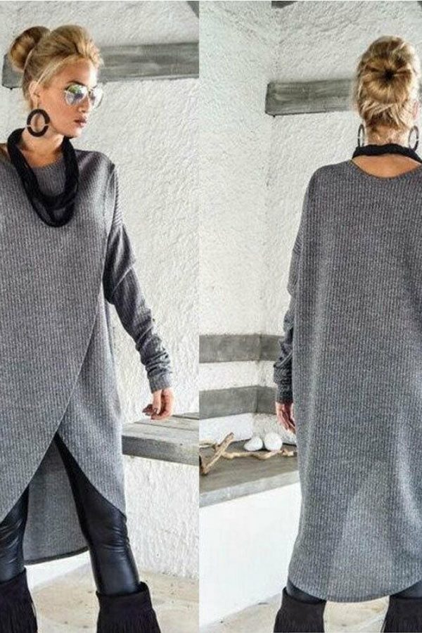 The Best Women Long Sleeve Sweater Ladies Casual Loose Solid O-Neck Jumper Pullover Tops Regular Size Autumn Winter Clothes Cotton Blend Online - Takalr