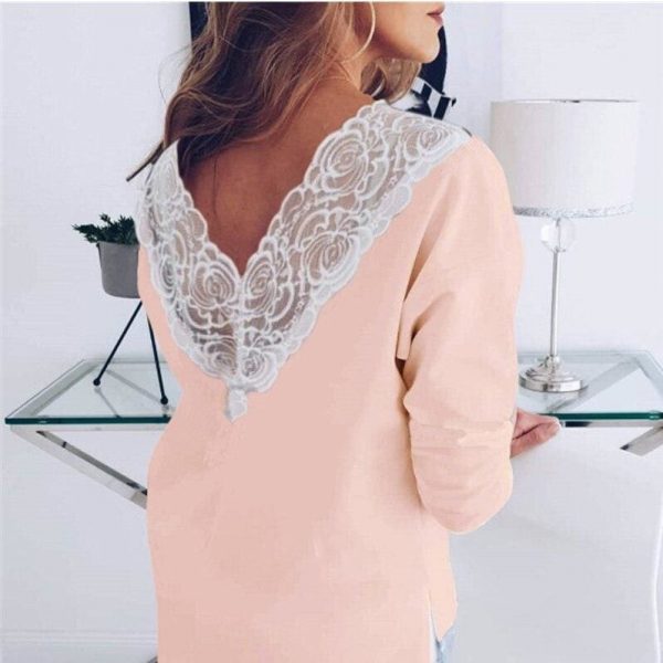 The Best Women Long Sleeve T shirt Loose Lace Top Ladies Tee shirt Femme Fashion Cute Sweet Shirt Casual Streetwear Online - Takalr