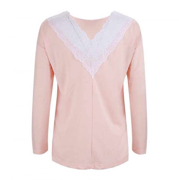 The Best Women Long Sleeve T shirt Loose Lace Top Ladies Tee shirt Femme Fashion Cute Sweet Shirt Casual Streetwear Online - Takalr