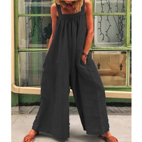 The Best Women Loose Baggy Jumpsuit Dungarees Playsuit Romper Ladies Casual Wide Leg Trousers Summer Holiday Clothing Online - Takalr